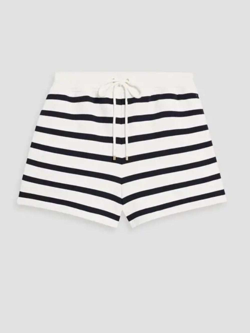 Frame Denim White and Black Varsity Striped Terry Shorts - medium